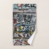 Graffiti Modern Coole Stadtstraße Kunst Badhandtuch Set (Handtuch)