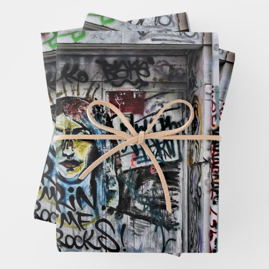 Graffiti Modern Coole Stadtstraße Kunst Geschenkpapier Set (Beispiel)