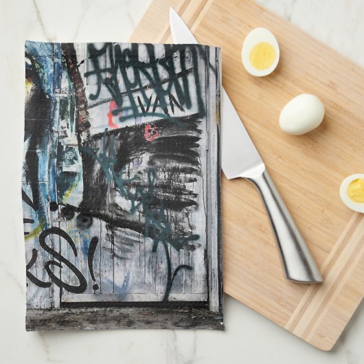 Graffiti Modern Coole Stadtstraße Kunst Geschirrtuch (Viertel Falte)