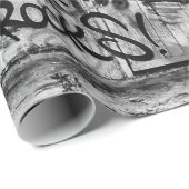 Graffiti Moderne Schwarz-Weiß-Stadtstraße Kunst Geschenkpapier (Rolleneckpunkt)