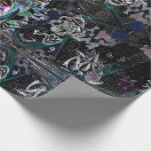 Graffiti Modernes, Vintages Schwarz-weißes Muster Geschenkpapier (Ecke)