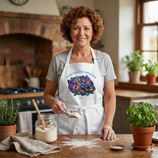 Graffiti Mom & Son Apron - Custom Name Gift Schürze