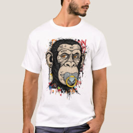 Graffiti Monkey Face Art - Abstrakt Street Style T-Shirt