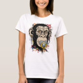 Graffiti Monkey Face Art - Abstrakt Street Style T-Shirt (Vorderseite)