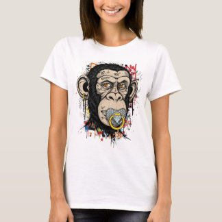 Graffiti Monkey Face Art - Abstrakt Street Style T-Shirt