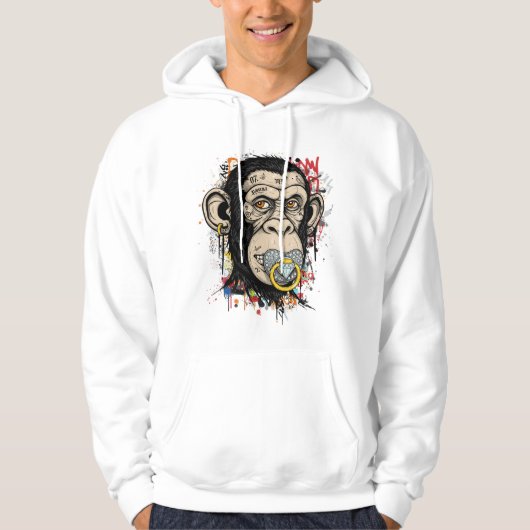 Graffiti Monkey Hoodie - Abstrakt Street Art (Vorderseite)