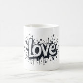 Graffiti Monochrome Liebe Tag Kaffeetasse (Mittel)