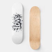 Graffiti Monochrome Liebe Tag Skateboard (Vorderseite)