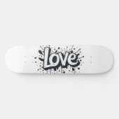 Graffiti Monochrome Liebe Tag Skateboard (Horizontal)