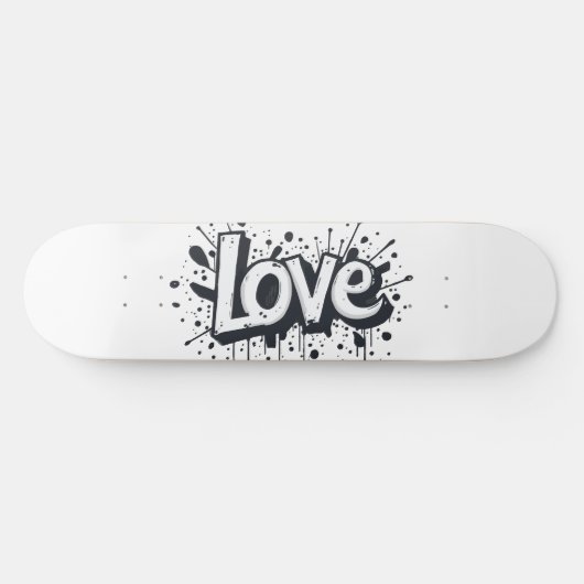 Graffiti Monochrome Liebe Tag Skateboard (Horizontal)
