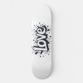 Graffiti Monochrome Liebe Tag Skateboard (Vorderseite)
