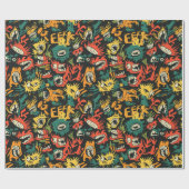 Graffiti-Monster Eek Black Halloween (1) Geschenkpapier (Flach)