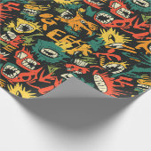 Graffiti-Monster Eek Black Halloween (1) Geschenkpapier (Ecke)