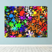 Graffiti Multi Paint Spritzer Wallpaper Design Leinwanddruck (Insitu (Holzboden))