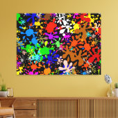 Graffiti Multi Paint Spritzer Wallpaper Design Leinwanddruck (Insitu (Wohnzimmer))