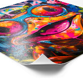 Graffiti Multicolored Frog mit Brille Fotodruck (Ecke)