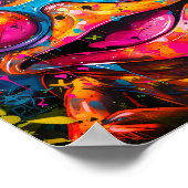 Graffiti Multicolored Frog mit Brille Poster (Ecke)