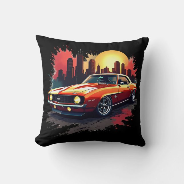 Graffiti-Muscle-Car Kissen (Vorderseite)