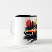Graffiti Muscle Car Zweifarbige Tasse (Vorderseite Links)