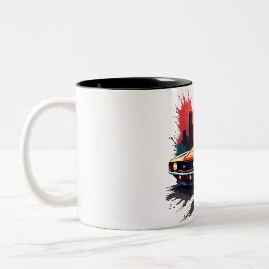 Graffiti Muscle Car Zweifarbige Tasse (Links)