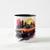 Graffiti Muscle Car Zweifarbige Tasse (Mittel)