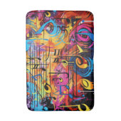 Graffiti Musical Notes Bath Mat Badematte (Vorderseite Vertikal)