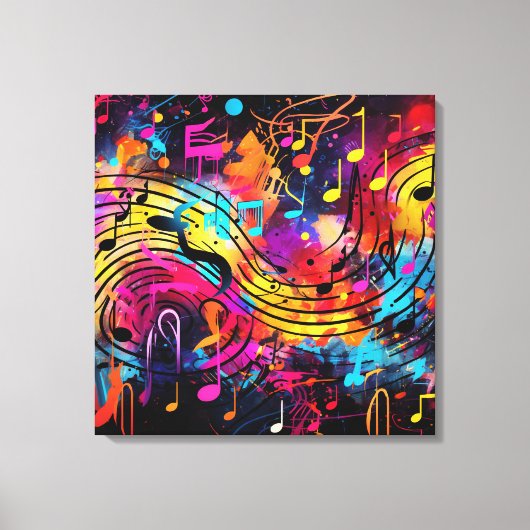 Graffiti Musical Notes Leinwand Art (Vorderseite)