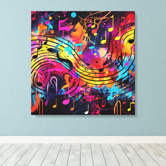 Graffiti Musical Notes Leinwand Art (Insitu (Holzboden))