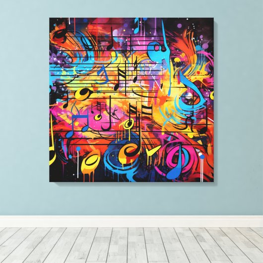 Graffiti Musical Notes Leinwand Art (Insitu (Holzboden))