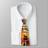 Graffiti Musical Notes Necktie Krawatte (Gebunden)