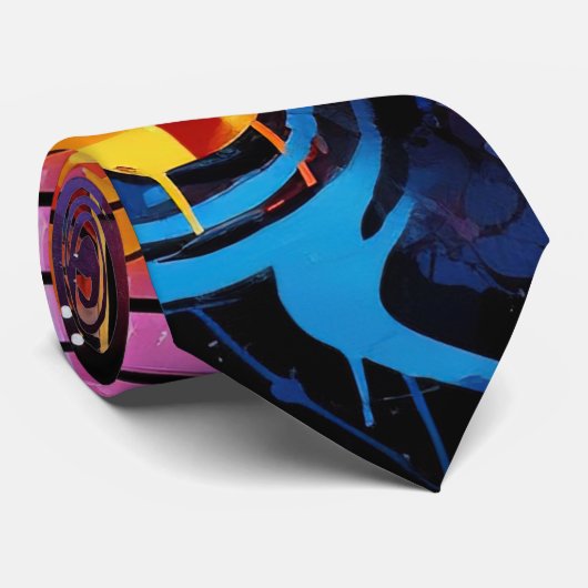 Graffiti Musical Notes Necktie Krawatte (Gerollt)