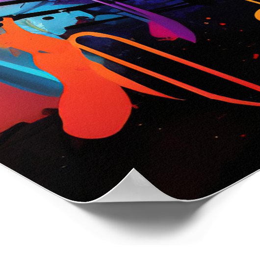 Graffiti Musical Notes Poster (Ecke)