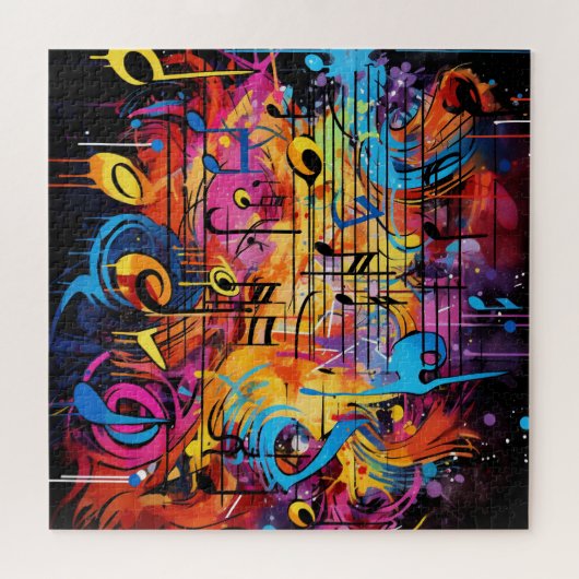 Graffiti Musical Notes Puzzle (Horizontal)