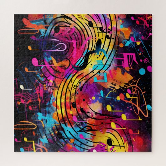 Graffiti Musical Notes Puzzle (Horizontal)