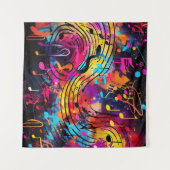 Graffiti Musical Notes Tapestry Wandteppich (Vorderseite (Horizontal))