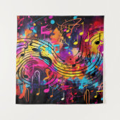 Graffiti Musical Notes Tapestry Wandteppich (Vorderseite)