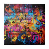 Graffiti Musical Notes Tile Fliese (Vorderseite)