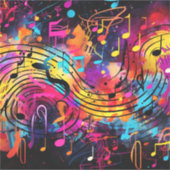 Graffiti Musical Notes Vinyl Sticker (Vorderseite)