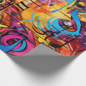 Graffiti Musical Notes Wrapping Paper Geschenkpapier (Ecke)