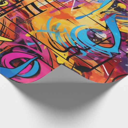 Graffiti Musical Notes Wrapping Paper Geschenkpapier (Ecke)