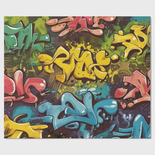 Graffiti-Muster Geschenkpapier (Flach)