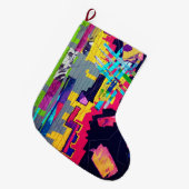 Graffiti-Muster Großer Weihnachtsstrumpf (Vorderansicht (hängend))