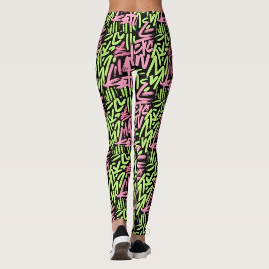 Graffiti-Muster Leggings (Rückseite)