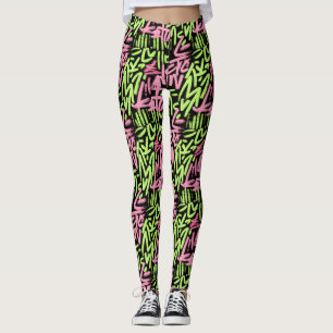Graffiti-Muster Leggings