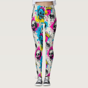 Graffiti-Muster mit Neon Colors und Urban Grunge Leggings