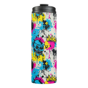 Graffiti-Muster mit Neon Colors und Urban Grunge Thermosbecher