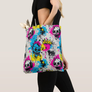 Graffiti-Muster mit Neonfarben und Urban Grunge Tasche