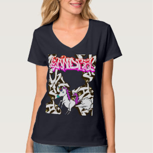Graffiti-Name Sandra & Einhorn-Furzkleid T-Shirt