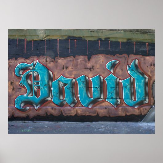 Graffiti Name Tag: David Poster (Vorne)