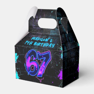 Graffiti Neon Sechs Sieben Geburtstagsgeschenkbox Geschenkschachtel